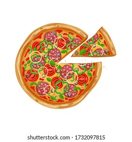 Pizza Different Ingredients Top View Pizza Stock Vector (Royalty Free ...