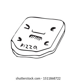 Pizza Doodle Box vector sketch
