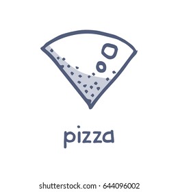 pizza doodle icon