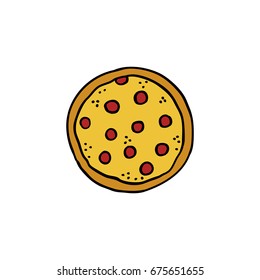 pizza doodle icon