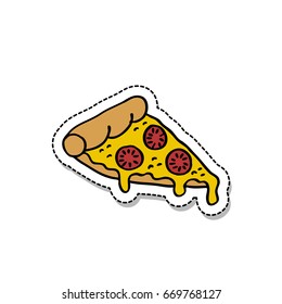 pizza doodle icon, sticker