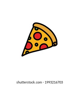 pizza doodle icon, vector illustration