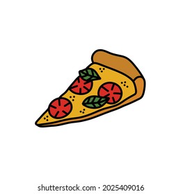 pizza doodle icon, vector illustration