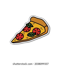 pizza doodle icon, vector illustration