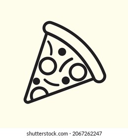 pizza doodle icon. vector illustration