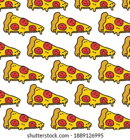 pizza doodle pattern, vector illustration