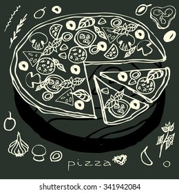 Pizza doodle set.
