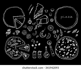 Pizza doodle set.