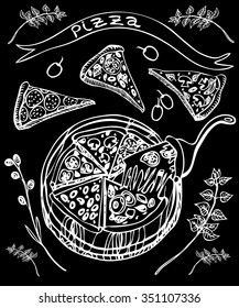 Pizza doodle set.
