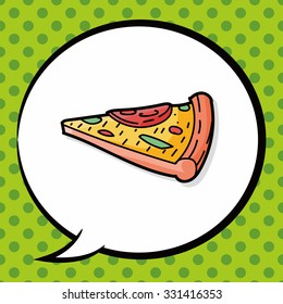pizza doodle, speech bubble