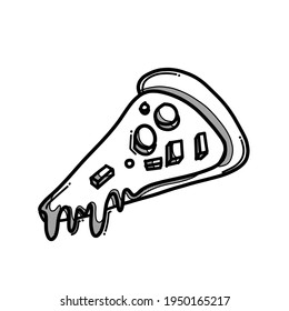 pizza doodle vector icon. Drawing sketch illustration hand drawn line.