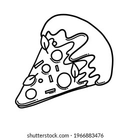 Pizza Doodle vector icon. Drawing sketch illustration hand drawn cartoon line.