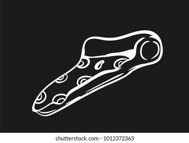 pizza doodle vector icon flat black