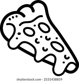Pizza doodle vector icon and illustration