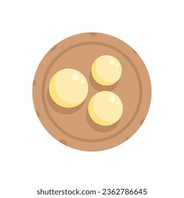 Pizza dough icon flat vector. Flour bread. Pastry baking isolated