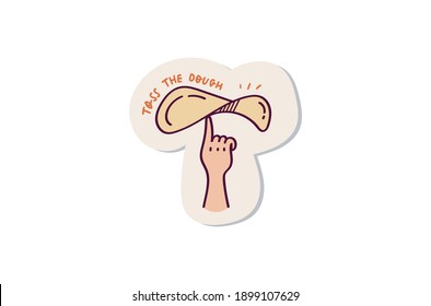 Pizza Dough Toss Doodle Sticker Design