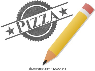 Pizza draw with pencil effect