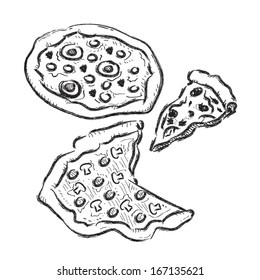 Pizza Drawing Sketch