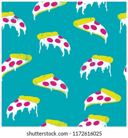 Pizza drawings seamless pattern.Vector illustration design for fashion fabrics, textile graphics, prints, wallpapers and other uses