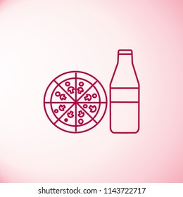 pizza with drink icon