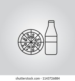 pizza with drink icon