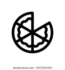 Pizza. Editable stroke vector icon.