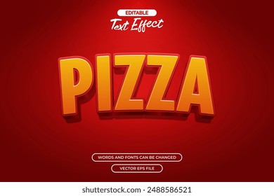 Pizza editable text effect vector