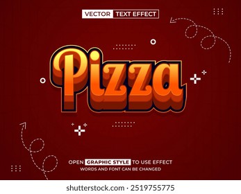 Pizza editierbarer Text, Schrifteffekt, 3D-Text für Titel