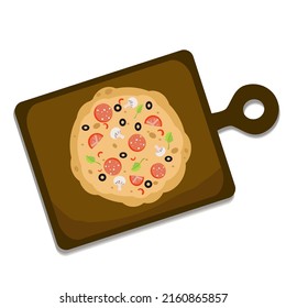 Elementos de pizza con tomates, pimientos y hierbas en un entorno aislado