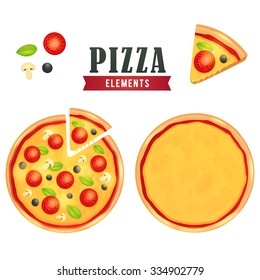 Pizza elements vector