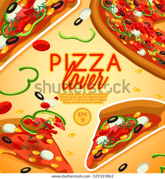 Pizza Elements Vector Illustration Stock Vector Royalty Free 529323862