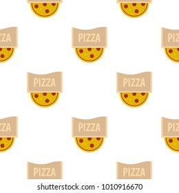 Pizza emblem for pizzeria pattern seamless flat style for web vector illustration