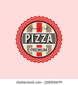 Pizza emblems, badges, elements and icons logo vector image