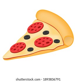 Pizza Emoji Vector Design. Italian Food Art Illustration. Italy Traditional Product Clipart.