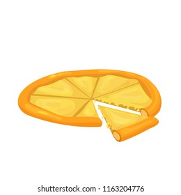 pizza - empty dough without anything, vector illustration