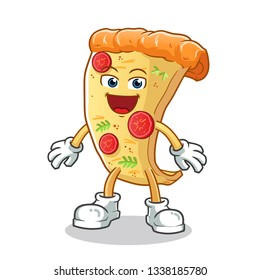 pizza excited mascot vector cartoon illustration