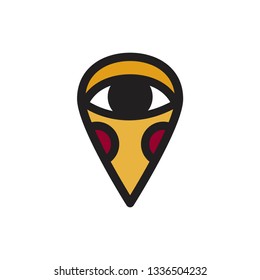 Pizza and eyes. Vector illustration