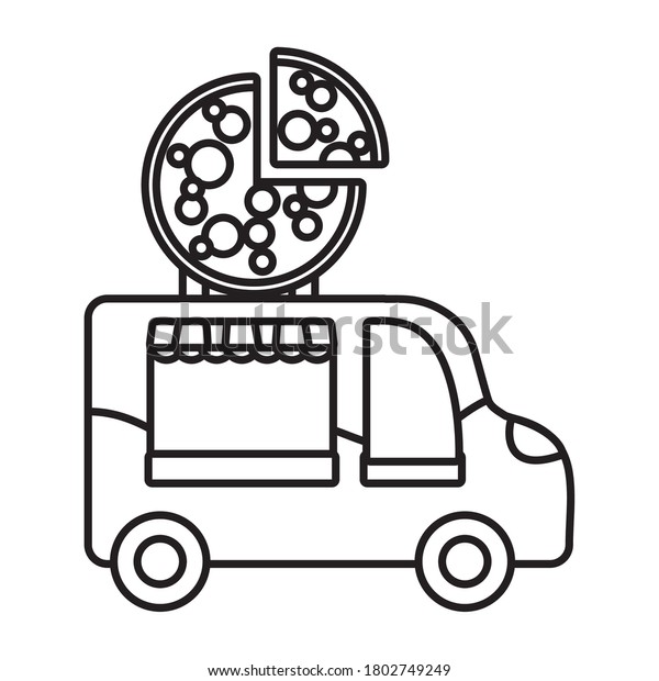 pizza\
fair car line style icon vector illustration\
design