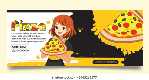 Pizza  and fast food banner design