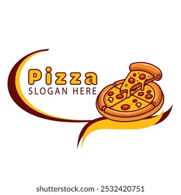Pizza Fast Food Criativa Logo Design Ilustração Vetor