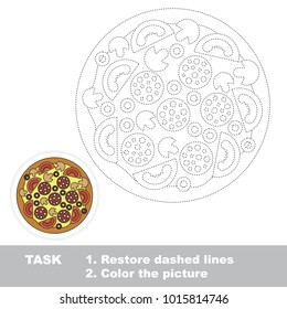 Pizza Fast Food. Dot to dot educational game for kids.