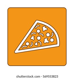pizza fast food emblem icon, vector illustration image