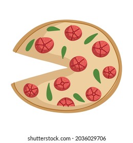 pizza fast food icon isolated