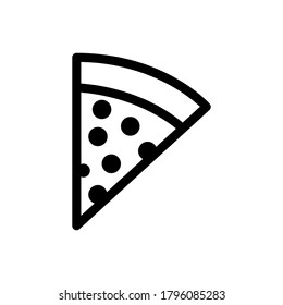 Pizza (Fast Food) icon outline vector. isolated on white background
