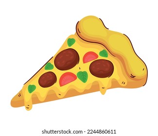 pizza fast food icon white background