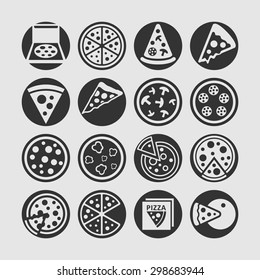 Pizza fast food icons