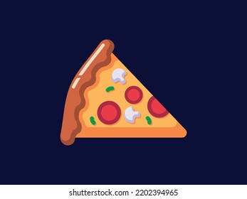Pizza Fast Food Vector Flat Icon Illustration