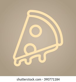 Pizza. Fast food vector icon. Color illustration.