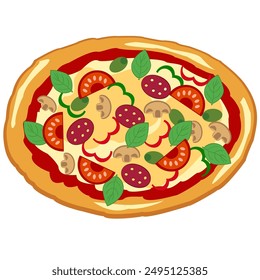 Pizza. Fast food.Isolated object. Flat design. icon. Vector Illustrator