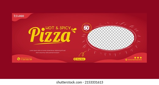 Pizza Fastfood Cover Banner Template